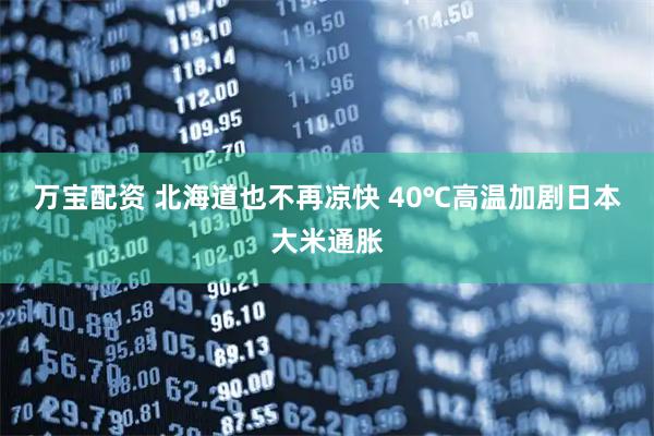 万宝配资 北海道也不再凉快 40℃高温加剧日本大米通胀